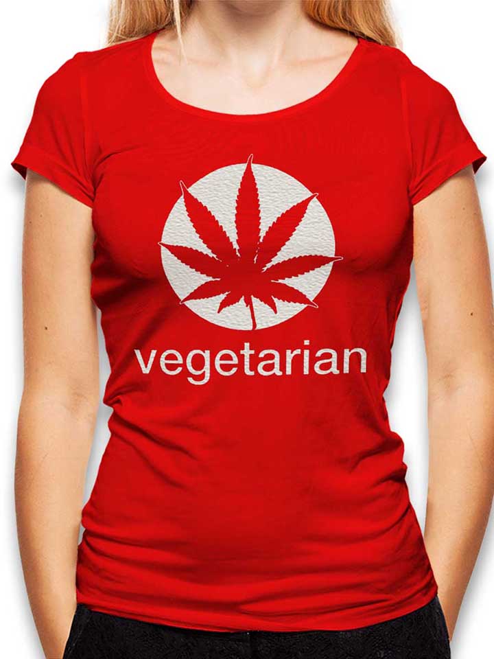 Vegetarian Damen T-Shirt rot L