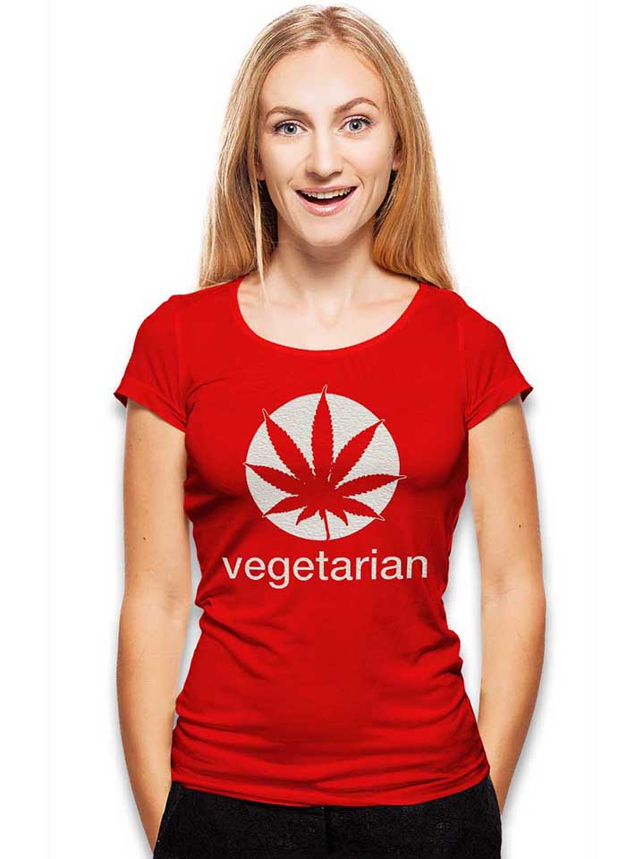 vegetarian-damen-t-shirt rot 2