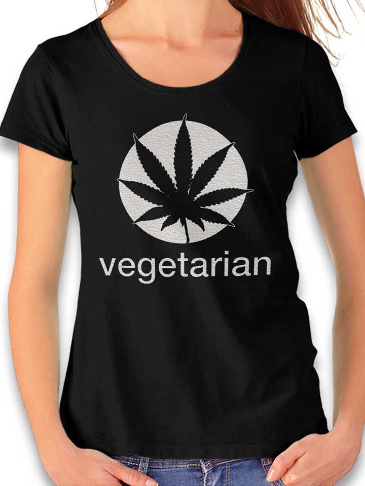 Vegetarian Damen T-Shirt schwarz L