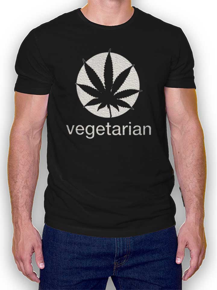 Vegetarian T-Shirt schwarz L
