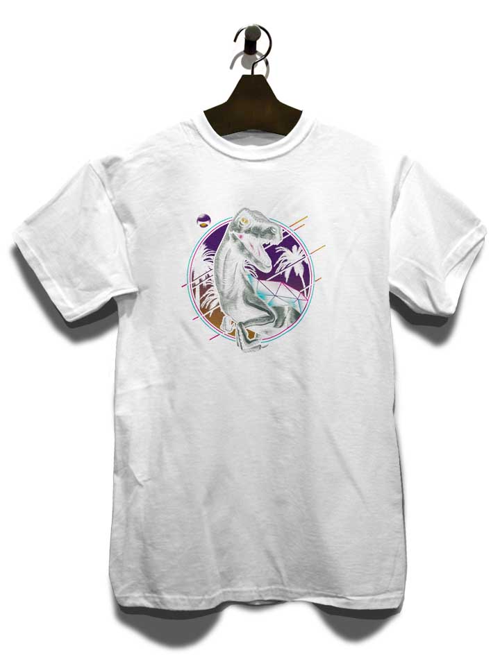 velociraptor-retro-t-shirt weiss 3