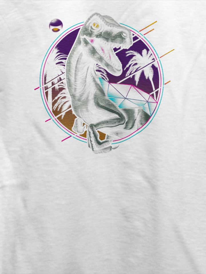 velociraptor-retro-t-shirt weiss 4