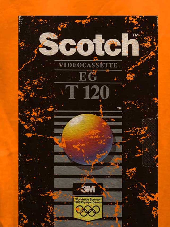 vhs-cassette-vintage-damen-t-shirt orange 4