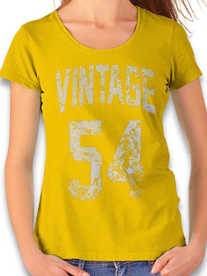 Vintage 1954 Womens T-Shirt yellow L