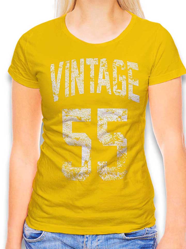 Vintage 1955 Damen T-Shirt gelb L