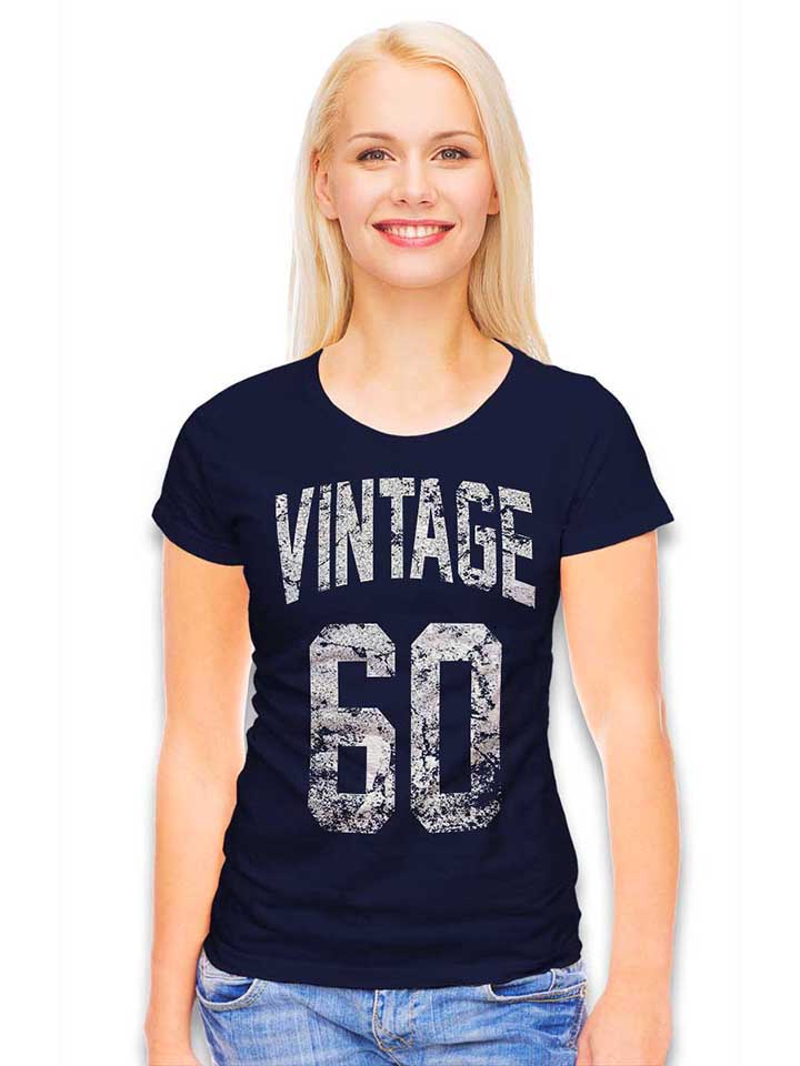 vintage-1960-damen-t-shirt dunkelblau 2