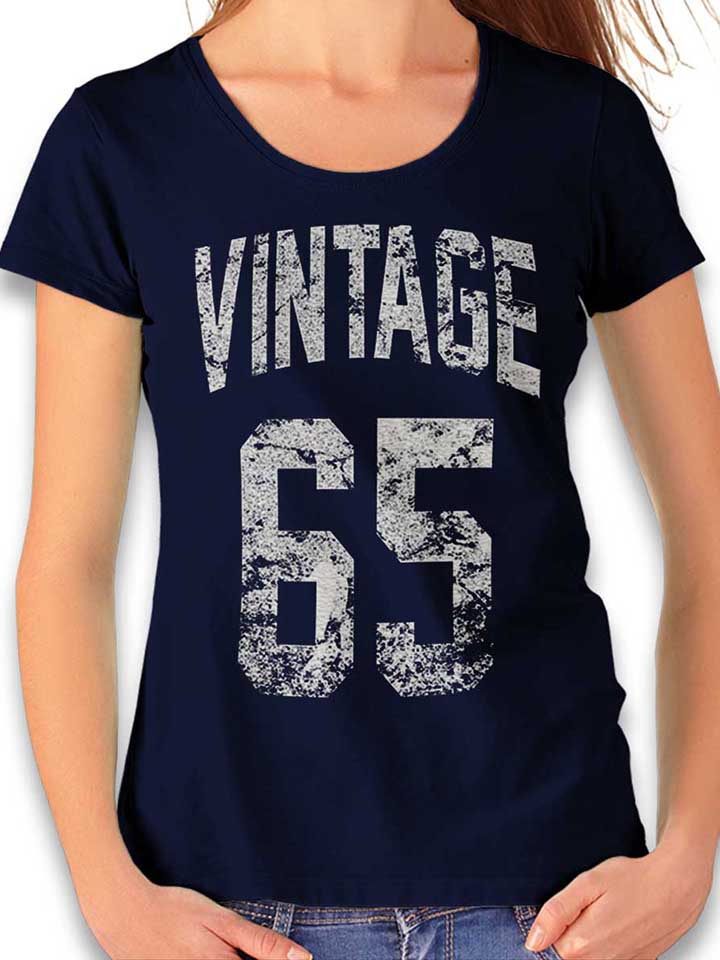 Vintage 1965 Damen T-Shirt dunkelblau L