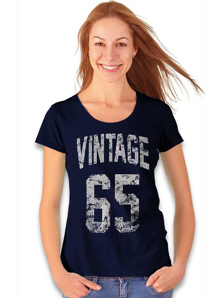 vintage-1965-damen-t-shirt dunkelblau 2