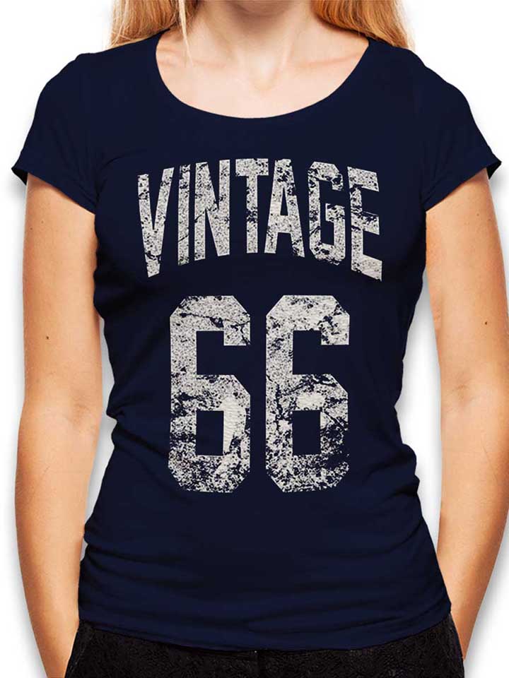 vintage-1966-damen-t-shirt dunkelblau 1