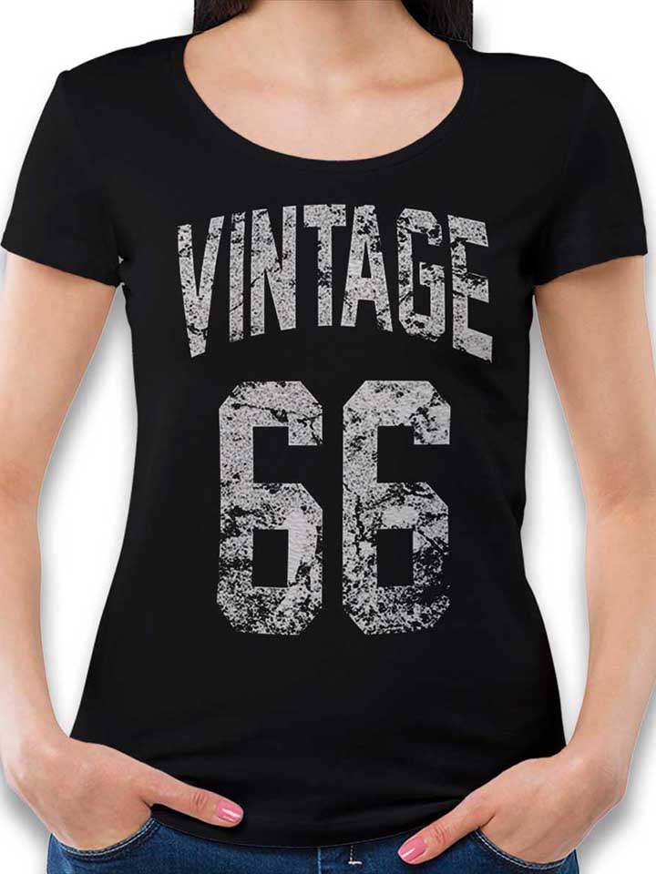 Vintage 1966 Damen T-Shirt schwarz L