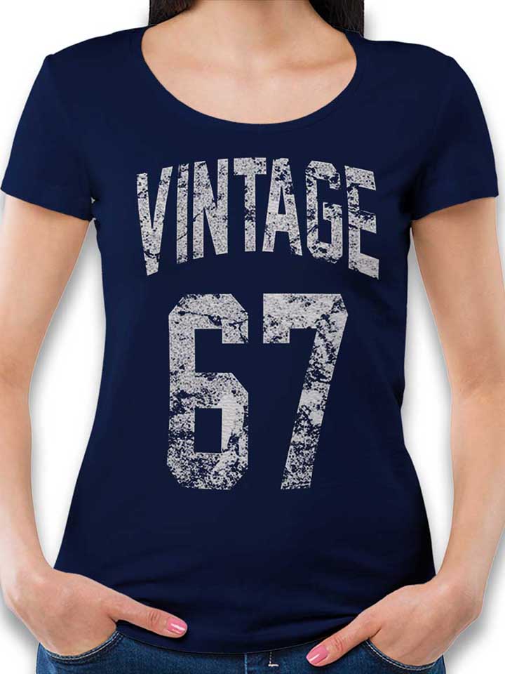 Vintage 1967 Damen T-Shirt dunkelblau L