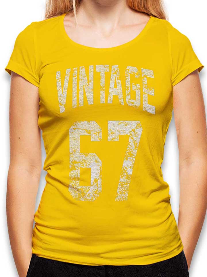 Vintage 1967 Damen T-Shirt gelb L