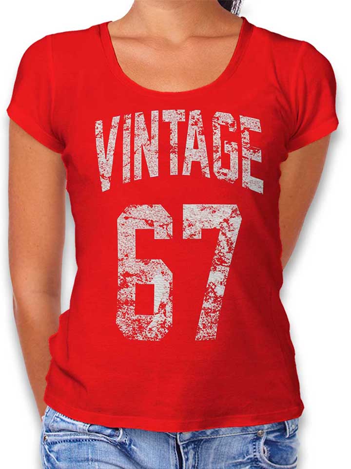 Vintage 1967 Damen T-Shirt rot L