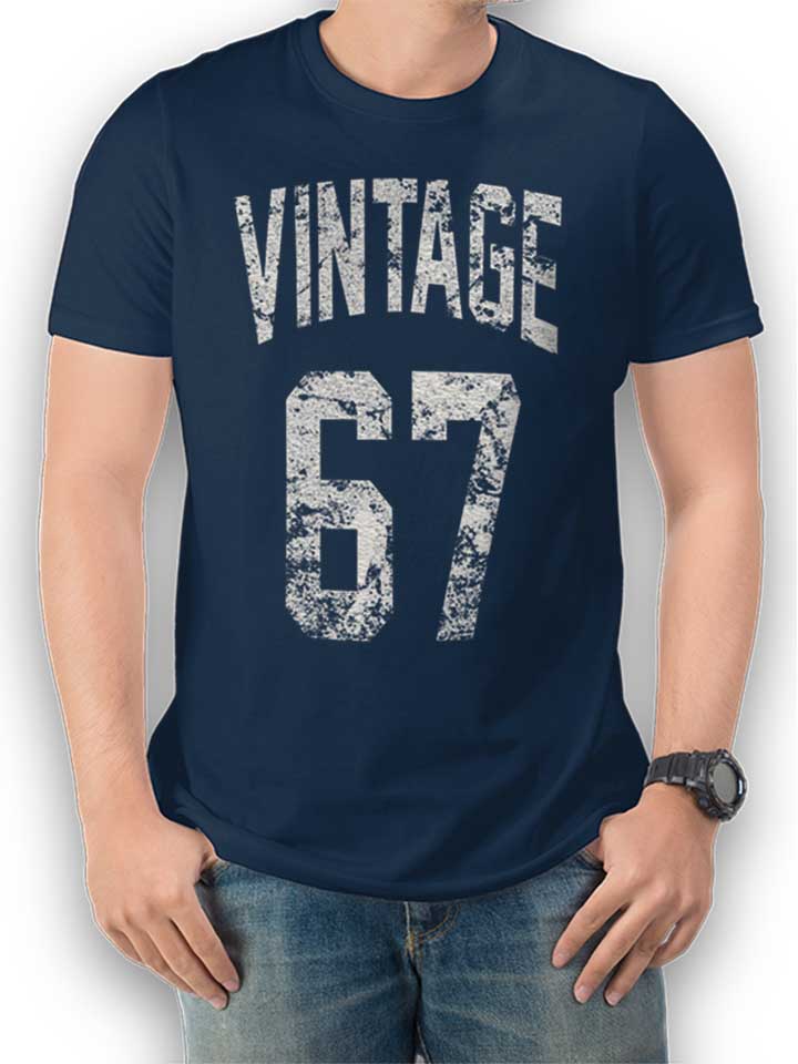 Vintage 1967 T-Shirt bleu-marine L