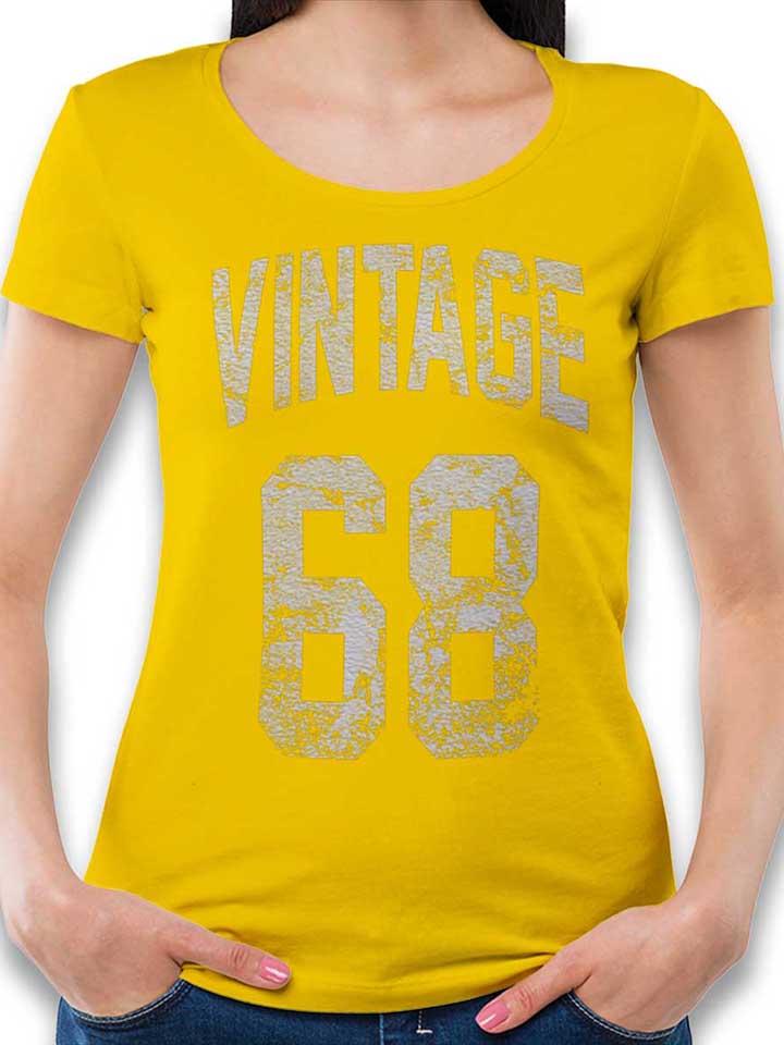 Vintage 1968 Damen T-Shirt gelb L