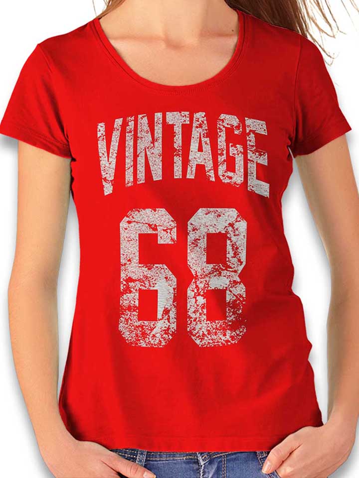 Vintage 1968 Damen T-Shirt rot L