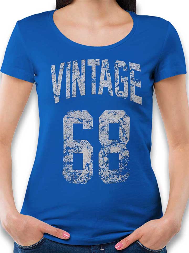 Vintage 1968 T-Shirt Donna blu-royal L