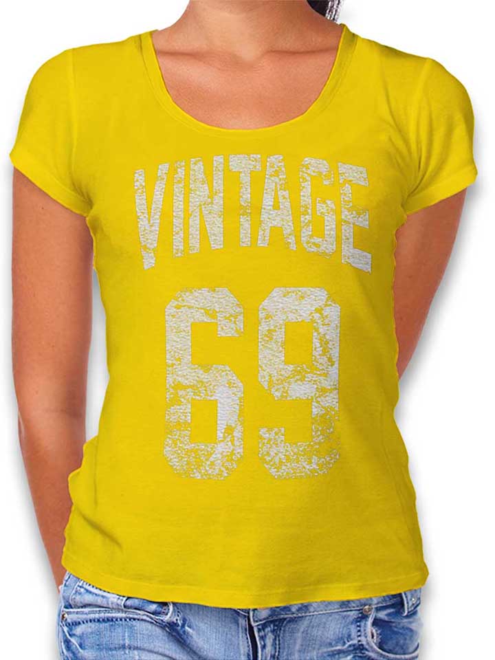 Vintage 1969 Damen T-Shirt gelb L