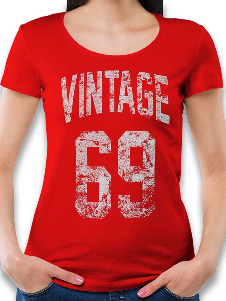 Vintage 1969 Camiseta Mujer rojo L