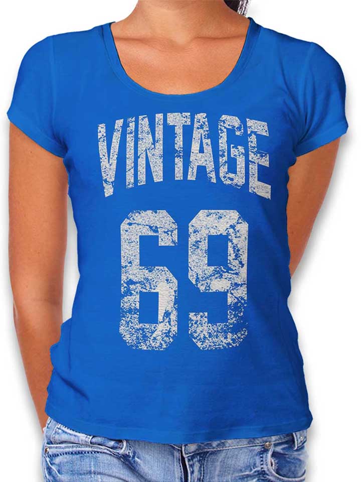 Vintage 1969 Camiseta Mujer azul-real L