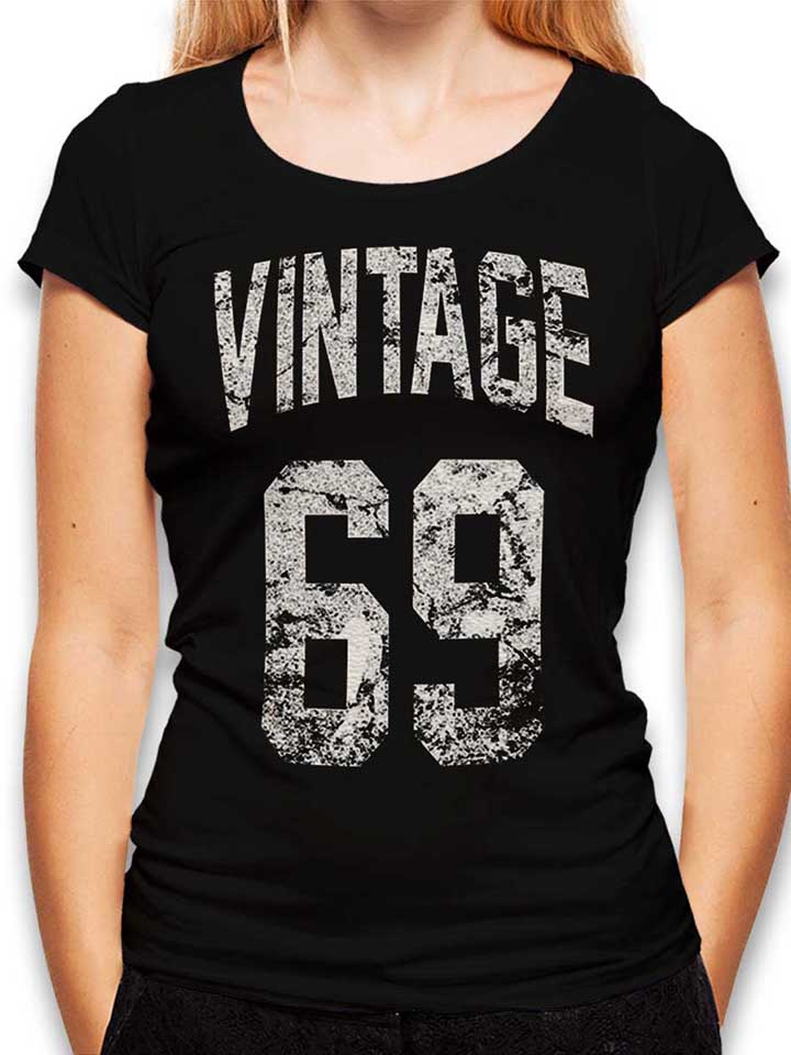 Vintage 1969 Damen T-Shirt schwarz L