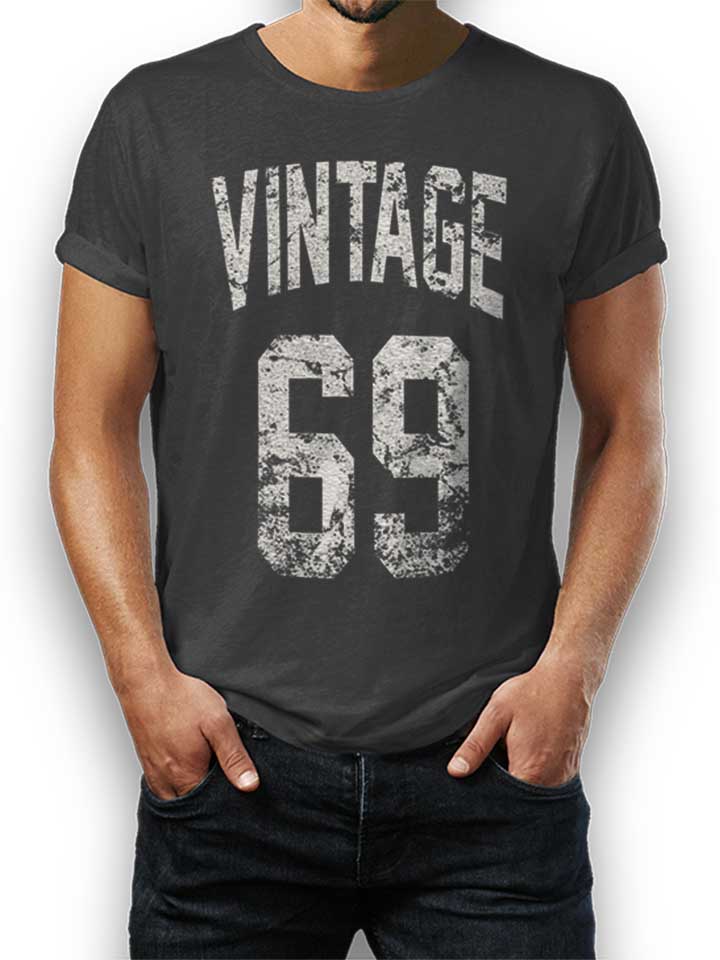 Vintage 1969 T-Shirt dunkelgrau L