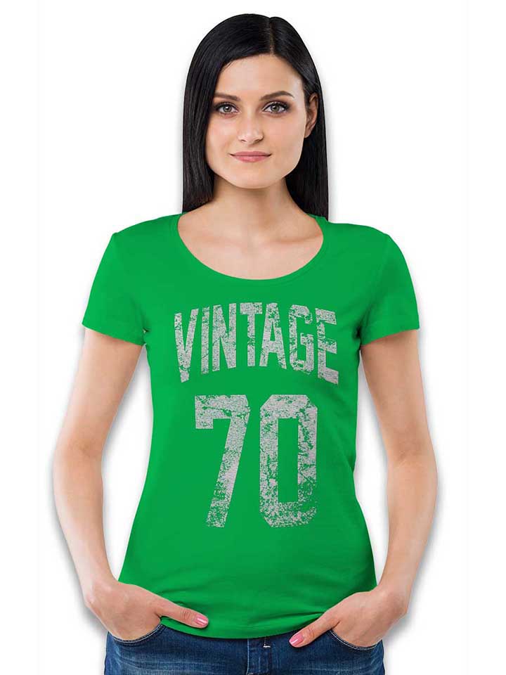 vintage-1970-damen-t-shirt gruen 2