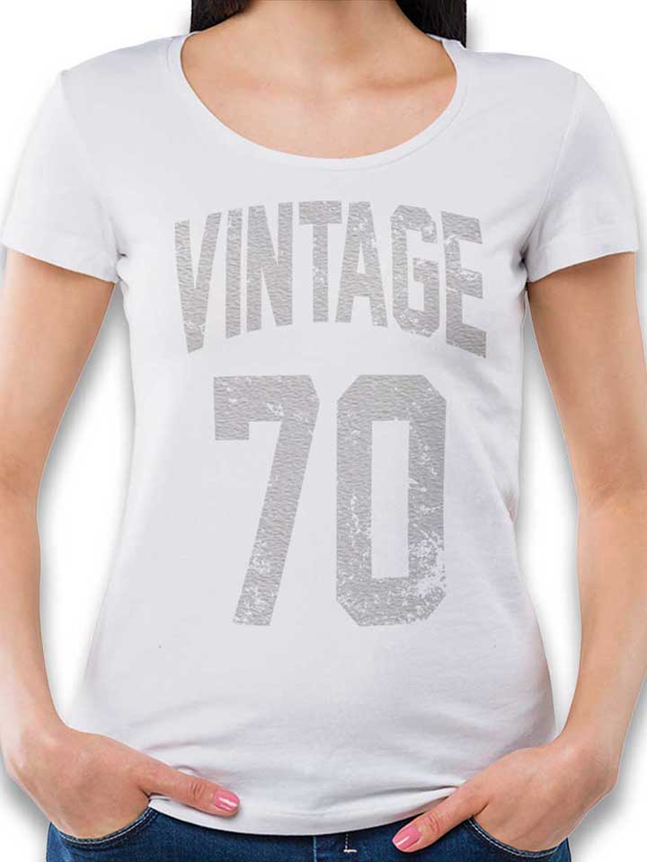 Vintage 1970 Damen T-Shirt weiss L