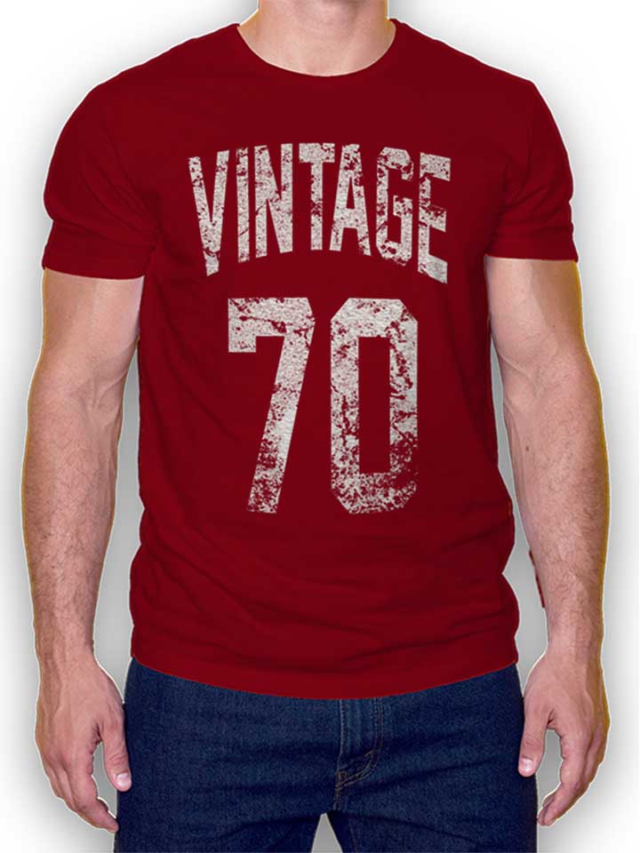 Vintage 1970 T-Shirt bordeaux L