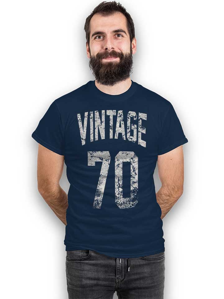 vintage-1970-t-shirt dunkelblau 2