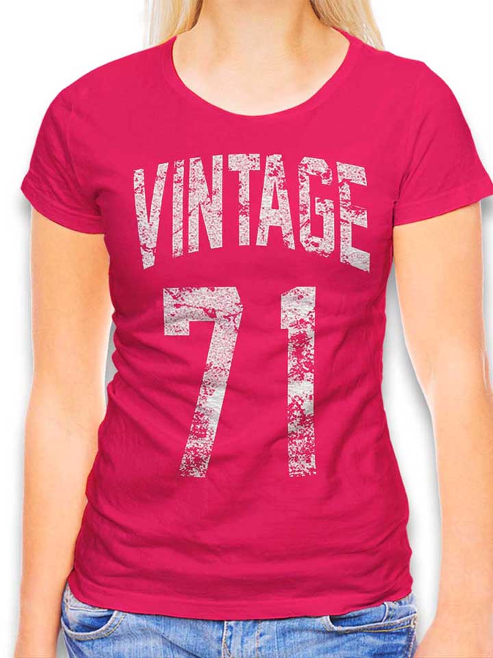 Vintage 1971 Damen T-Shirt fuchsia L