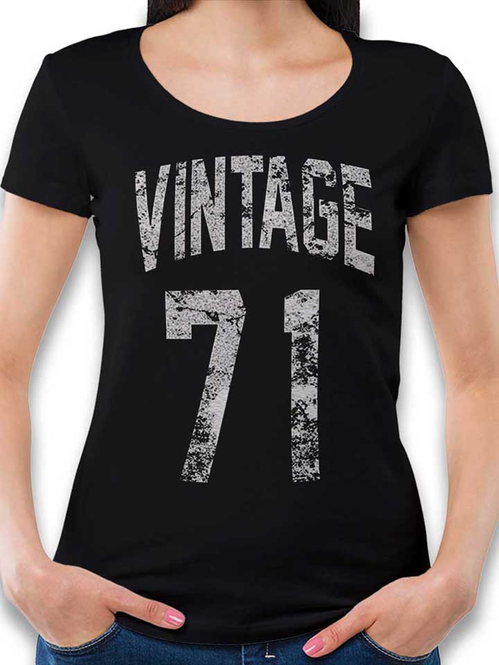 Vintage 1971 Damen T-Shirt schwarz L