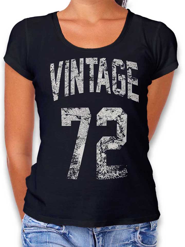 Vintage 1972 Damen T-Shirt schwarz L
