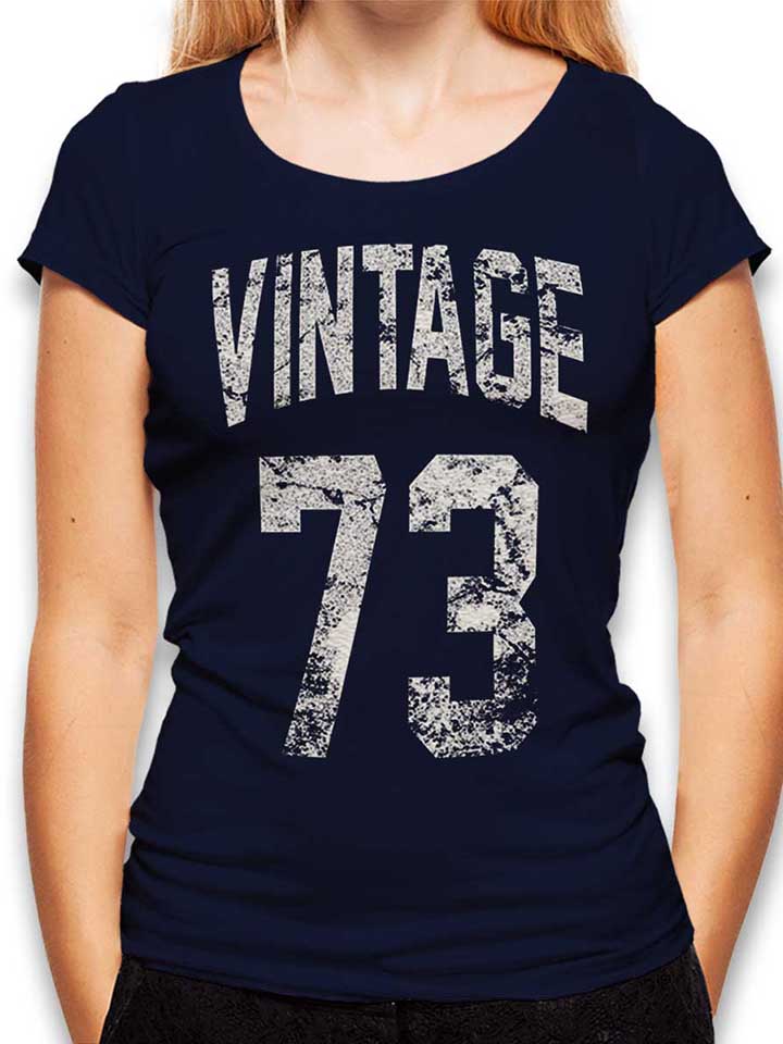Vintage 1973 Damen T-Shirt dunkelblau L
