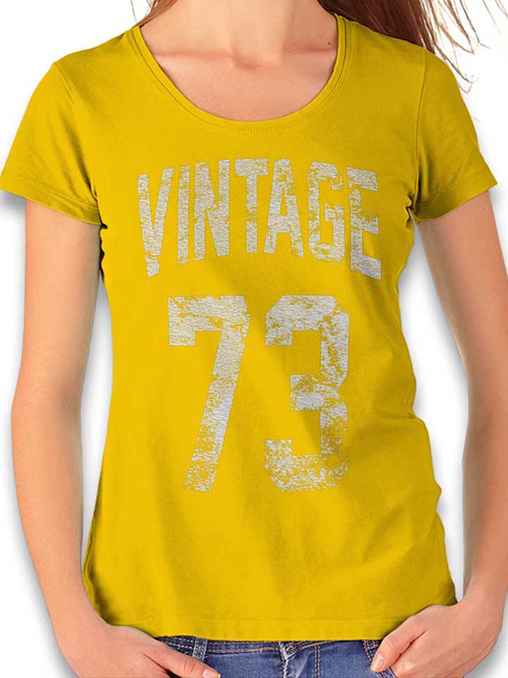 Vintage 1973 Damen T-Shirt gelb L