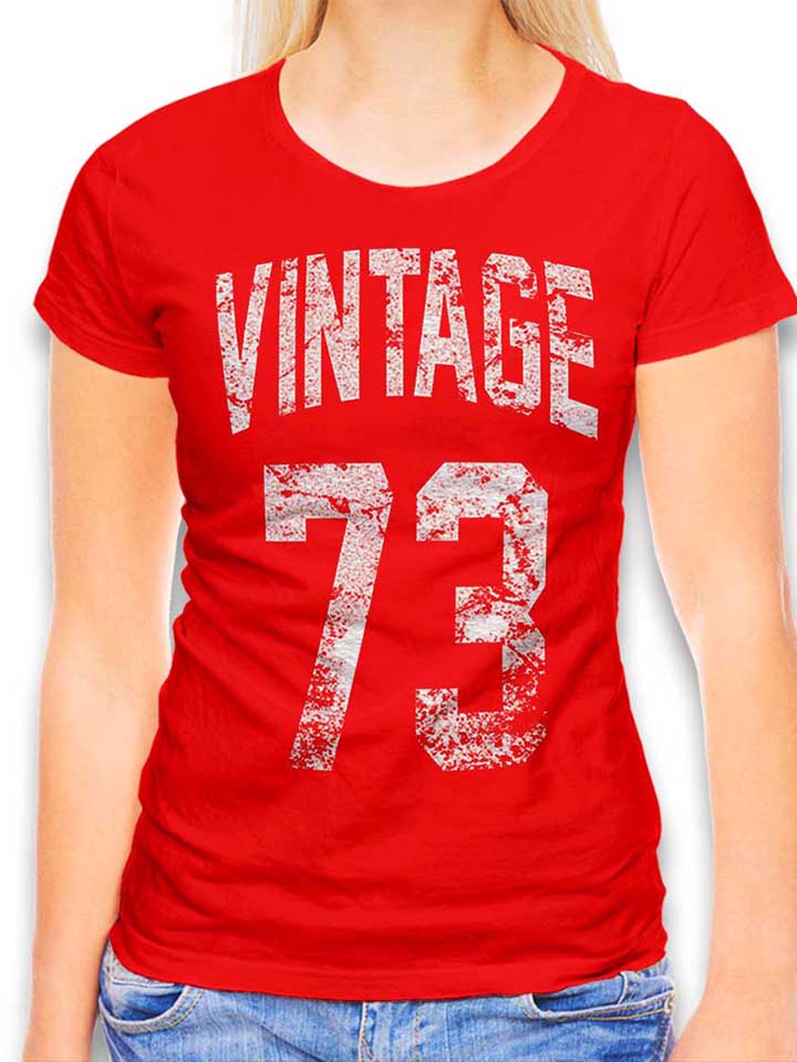 Vintage 1973 Camiseta Mujer rojo L