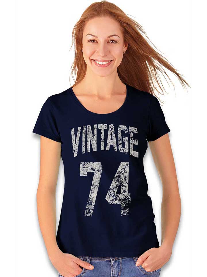 vintage-1974-damen-t-shirt dunkelblau 2