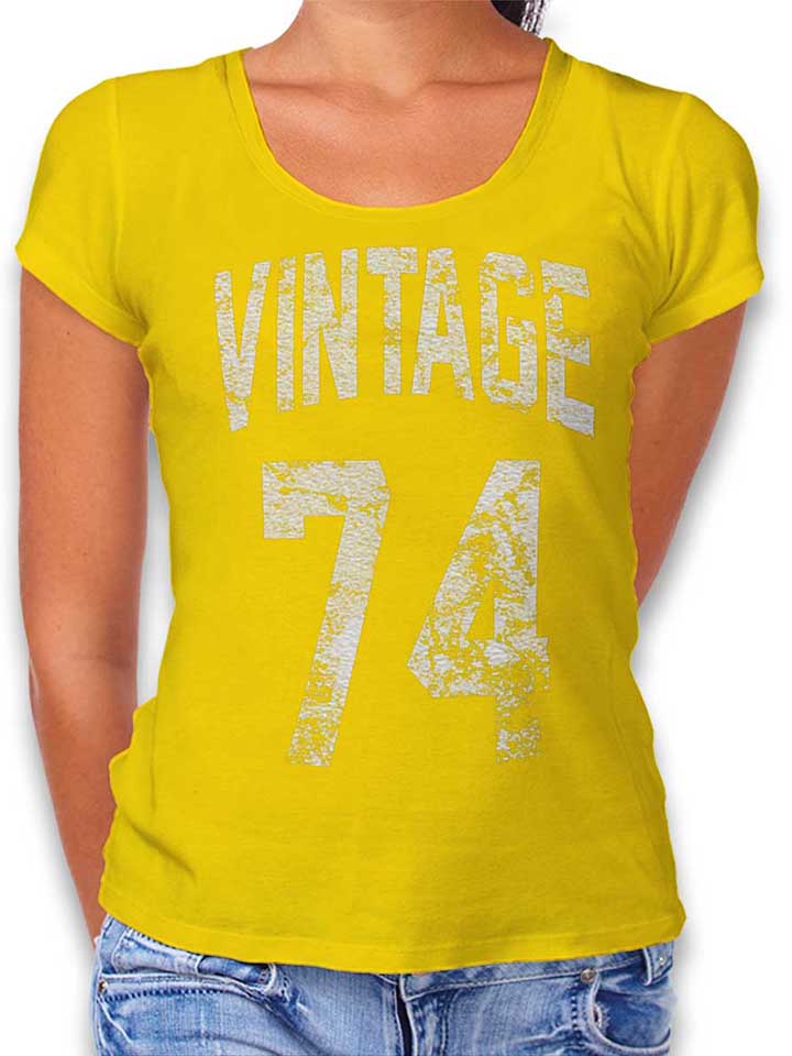 Vintage 1974 Womens T-Shirt yellow L