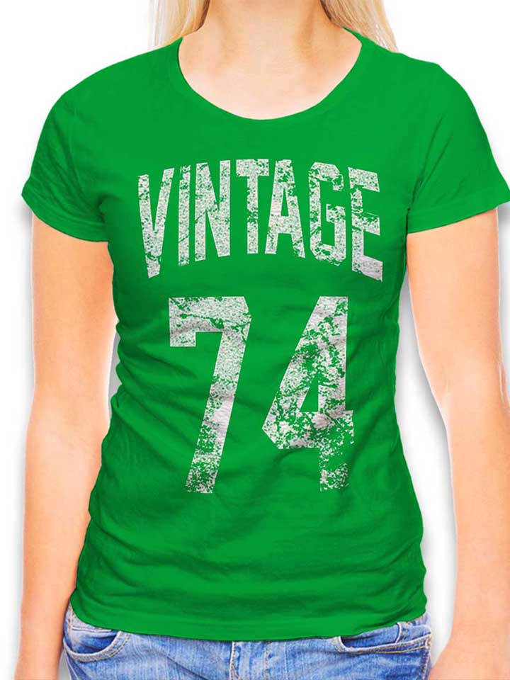 Vintage 1974 Damen T-Shirt gruen L