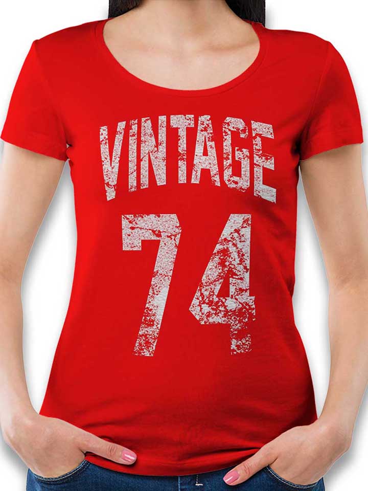 Vintage 1974 Damen T-Shirt rot L