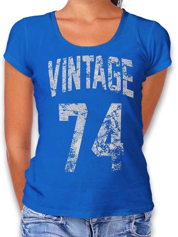 Vintage 1974 Womens T-Shirt royal-blue L