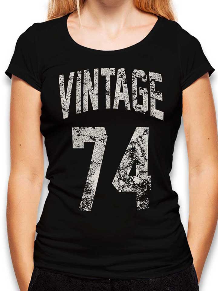 Vintage 1974 Damen T-Shirt schwarz L