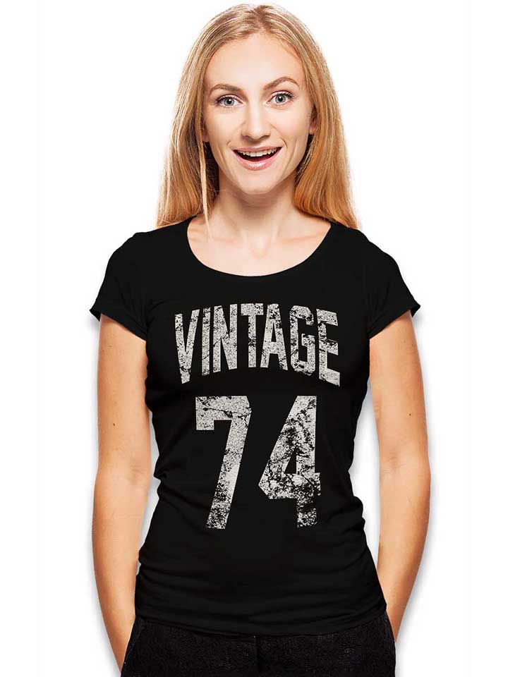 vintage-1974-damen-t-shirt schwarz 2