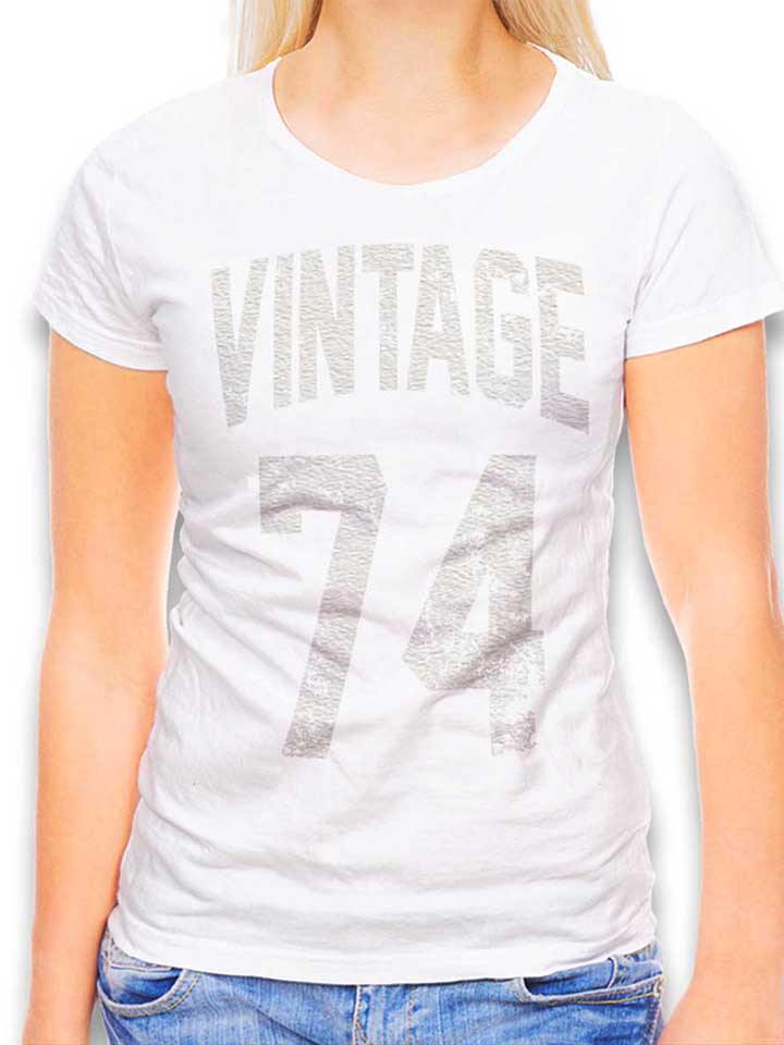 Vintage 1974 Damen T-Shirt weiss L