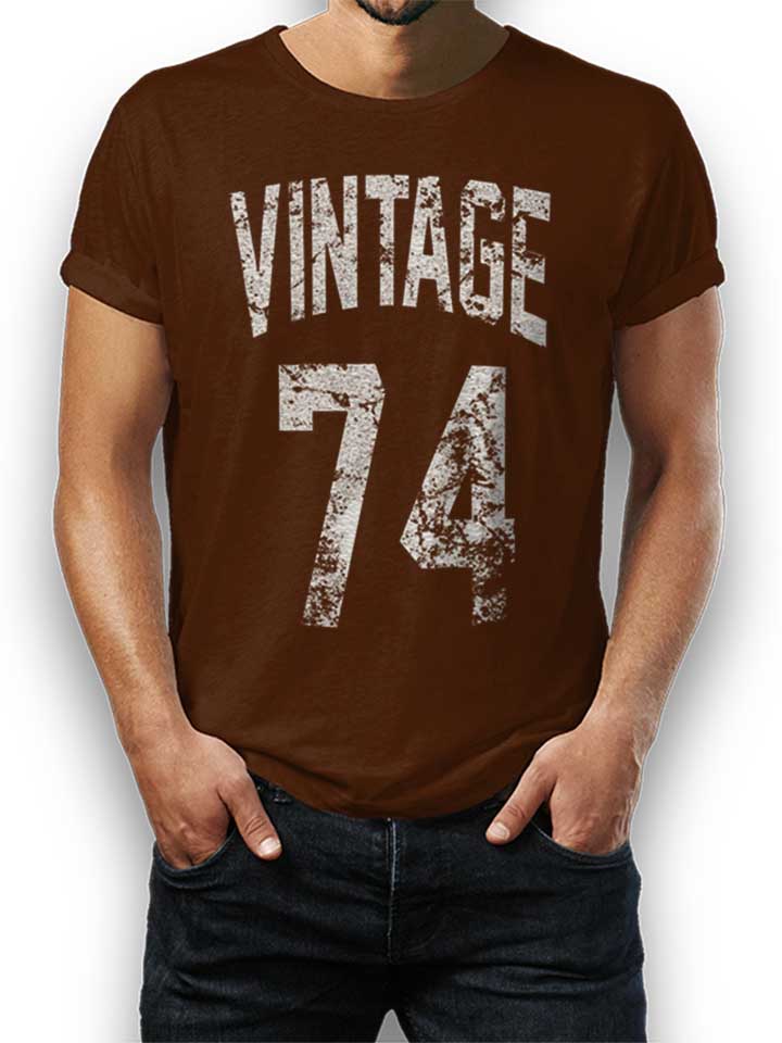 Vintage 1974 T-Shirt marrone L