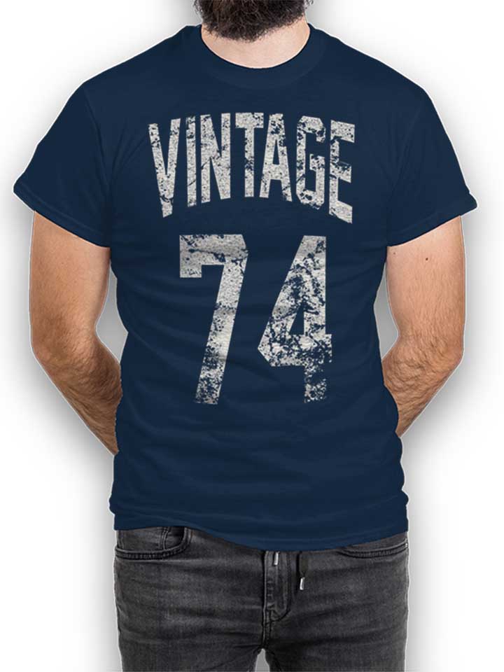 vintage-1974-t-shirt dunkelblau 1