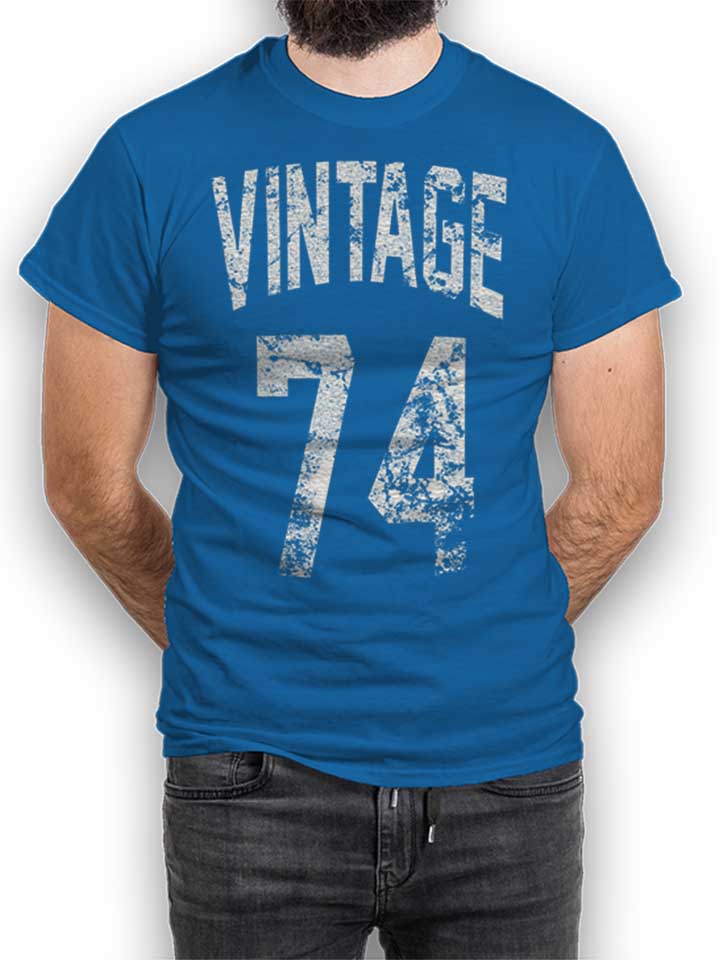 Vintage 1974 T-Shirt bleu-roi L