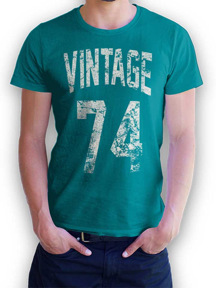 Vintage 1974 T-Shirt turquoise L