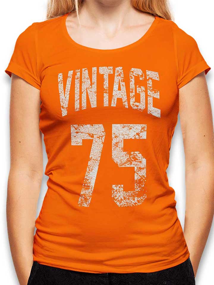 Vintage 1975 T-Shirt Donna arancione L