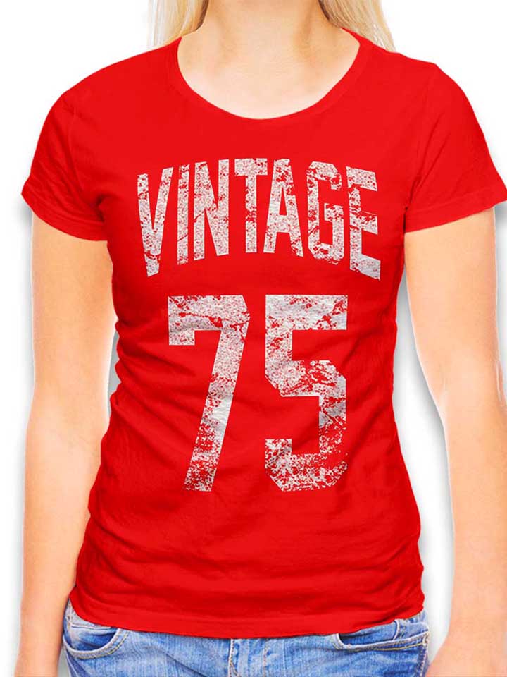 Vintage 1975 Camiseta Mujer rojo L